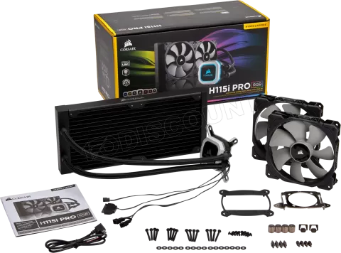 Photo de Kit Watercooling AIO Corsair Hydro Series H115i Pro RGB - 280mm (Noir)