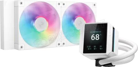 Photo de Kit Watercooling AIO DeepCool Mystique RGB - 240mm (Blanc)