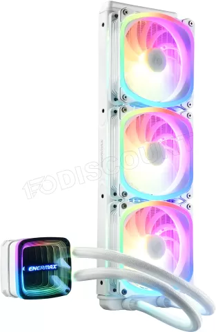 Photo de Kit Watercooling AIO Enermax AquaFusion ADV RGB - 360mm (Blanc)