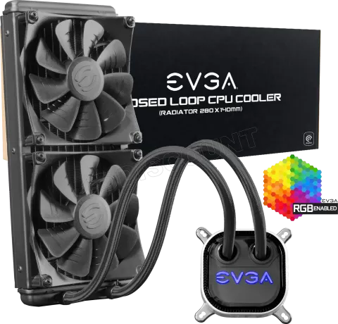 Photo de Kit Watercooling AIO EVGA CLC RGB - 280mm (Noir)