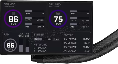 Photo de Kit Watercooling AIO Itek Thermora 50B ARGB - 360mm (Noir)