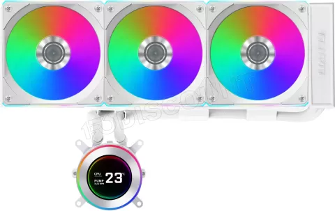 Photo de Kit Watercooling AIO Lian Li HydroShift II LCD-C CL Wireless RGB - 360mm (Blanc)