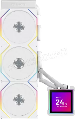 Photo de Kit Watercooling AIO Lian Li HydroShift II LCD-S 360TL Flex RGB - 360mm (Blanc)