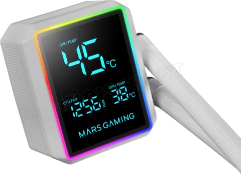 Photo de Kit Watercooling AIO Mars Gaming ML-LCDPro RGB - 360mm (Blanc)