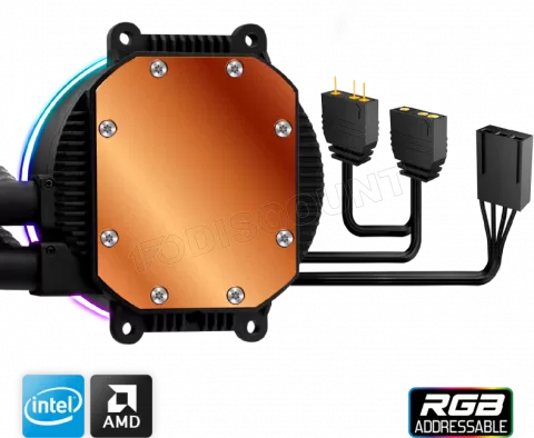 Photo de Kit Watercooling AIO Spirit of Gamer LiquidForce RGB - 240mm (Noir)