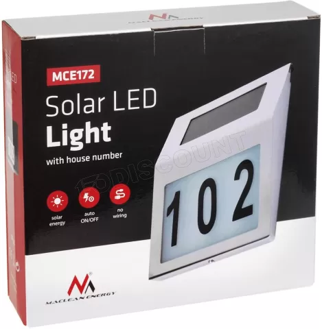 Photo de Lampe LED extérieure solaire Maclean MCE172 avec numéro de maison