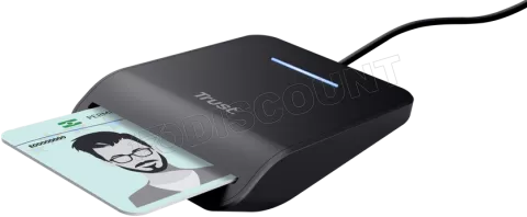 Photo de Lecteur de Cartes à puce Externe Trust USB-C Primo (Noir)