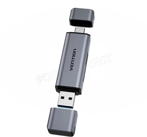 Photo de Lecteur de Cartes externe Vention USB 3.0 Type A, C (Gris)