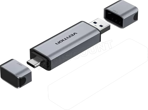 Photo de Lecteur de Cartes externe Vention USB 3.0 Type A, C (Gris)