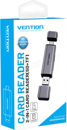 Photo de Lecteur de Cartes externe Vention USB 3.0 Type A, C (Gris)