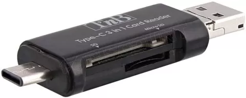 Photo de Lecteur de Cartes USB 2.0 Type A/C/Micro B T'nB (Noir)