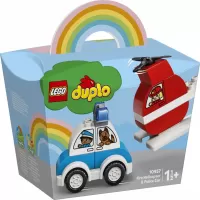 Photo de Lego Duplo 10957 - L'hélicoptère des pompiers et la voiture de police