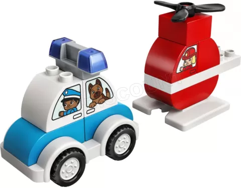 Photo de Lego Duplo 10957 - L'hélicoptère des pompiers et la voiture de police