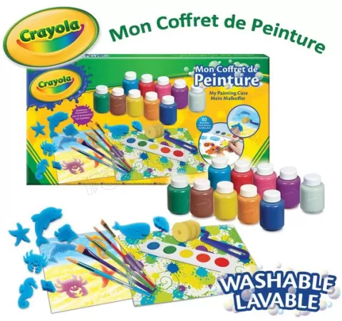 Photo de Lot de 10 bouteilles de Peinture lavable Crayola (Coloris assortis)