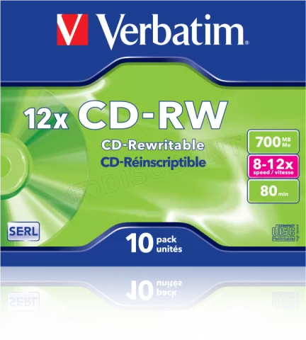 Photo de Lot de 10 CD-RW Verbatim 12x - 700Mo