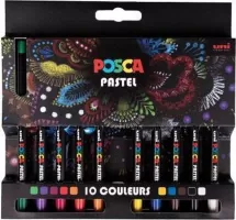 Photo de Lot de 10 Crayons de couleur à la Cire Posca (Couleurs assorties)