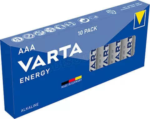 Photo de Lot de 10 piles Alcaline Varta Energy type AAA (LR03) 1,5V