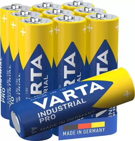 Photo de Lot de 10 piles Alcaline Varta Industrial Pro type AA (LR6) 1,5V