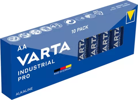 Photo de Lot de 10 piles Alcaline Varta Industrial Pro type AA (LR6) 1,5V