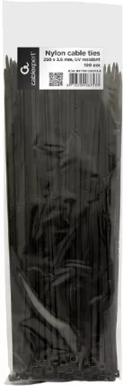 Photo de Lot de 100 Colliers plastique/Serre câble CableXpert - 250x3,6mm (Noir)