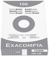 Photo de Lot de 100 Fiches Bristol Exacompta 13209E Quadrillées A6 (Blanc)