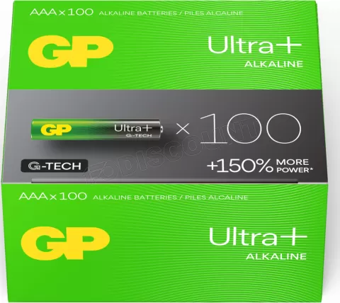 Photo de Lot de 100 piles Alcaline GP Batteries Ultra Plus type AAA (LR3) 1,5V