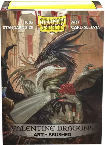 Photo de Lot de 100 Sleeves Dragon Shield Valentine Dragons 2021 Format Standard