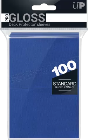 Photo de Lot de 100 Sleeves Ultra Pro Pro-Gloss Format Standard 66x91mm (Bleu)