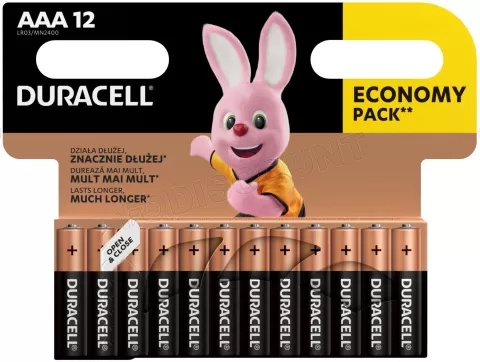 Photo de Lot de 12 piles Alcaline Duracell Economy Pack type AAA (LR3) 1,5V