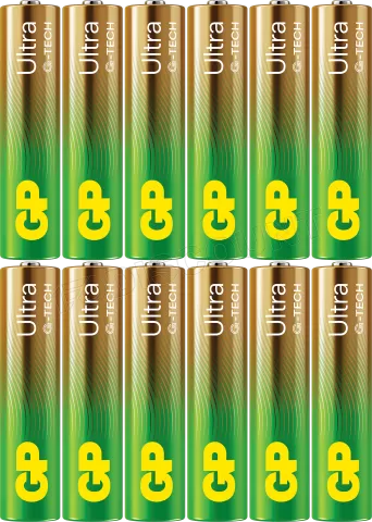 Photo de Lot de 12 piles Alcaline GP Batteries Ultra type AAA (LR03) 1,5V