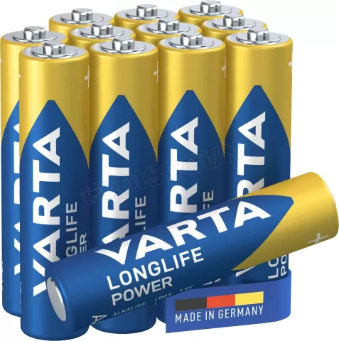 Photo de Lot de 12 piles Alcaline Varta Longlife Power type AAA (LR3) 1,5V