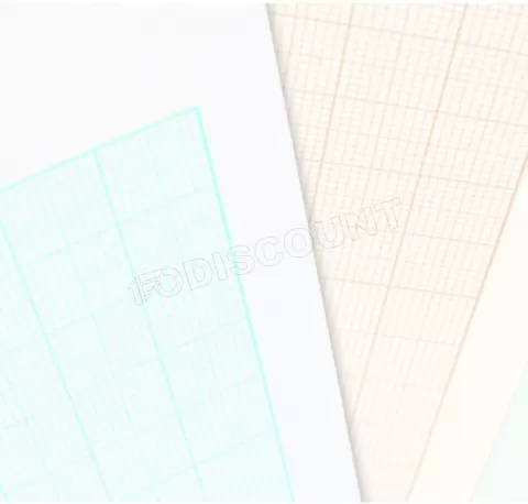 Photo de Lot de 15 feuilles de papier vélin millimétré Canson 90g/m² A4 (Blanc/Bleu)