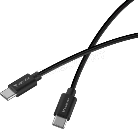 Photo de Lot de 2 cables Verbatim Essentials Sync & Charge USB-C 60W M/M 1m (Noir/Blanc)