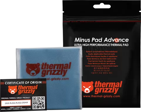 Photo de Lot de 2 Pads Thermiques Thermal Grizzly Minus Pad Advance 100x100x2mm (Noir)