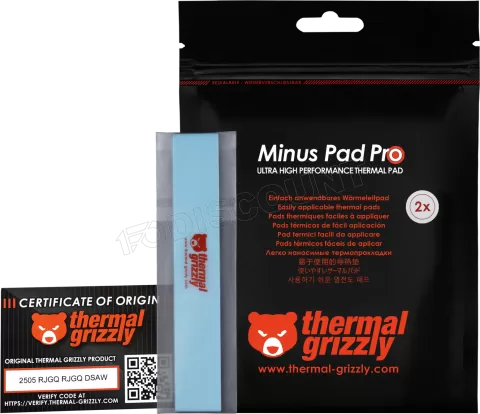 Photo de Lot de 2 Pads Thermiques Thermal Grizzly Minus Pad Pro 120x20x0,5mm (Gris)