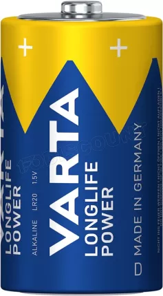 Photo de Lot de 2 piles Alcaline Varta Longlife Power type D (LR20) 1,5V