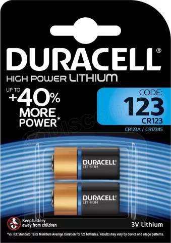 Lot de 2 piles Lithium Duracell CR123 3V à prix bas