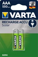 Photo de Lot de 2 piles rechargeables Varta Accu Solar type AAA 1,2V 500mAh (R03)