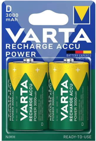 Photo de Lot de 2 Piles rechargeables Varta Recharge Accu Power type D (LR20) 3000mAh
