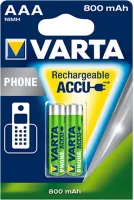 Photo de Lot de 2 piles rechargeables Varta type AAA 1,2V 750mAh (R03)