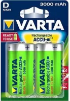 Photo de Lot de 2 piles rechargeables Varta type D 1,2V - 3000mAh (HR20)