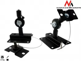 Photo de Lot de 2 Supports muraux haut-parleur Maclean MC-553 15kg max (Noir)