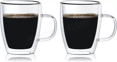 Tasses à café en verre à double paroi, (lot de 2) tasses à café en