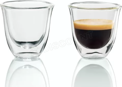 Lot de 2 tasses à espresso double paroi Delonghi 6cl (Transparent
