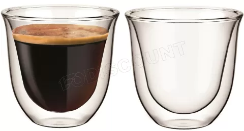 Lot de 2 tasses à espresso double paroi Delonghi 6cl (Transparent) à prix  bas