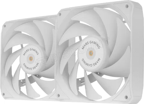 Photo de Lot de 2 Ventilateurs boitier Mars Gaming MF-NCLX2 - 12cm (Blanc)