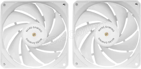 Photo de Lot de 2 Ventilateurs boitier Mars Gaming MF-NCLX2 - 12cm (Blanc)