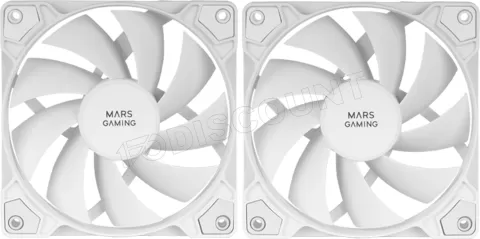 Photo de Lot de 2 Ventilateurs boitier Mars Gaming MF-ProX2 - 12cm (Blanc)