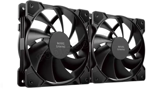 Photo de Lot de 2 Ventilateurs boitier Mars Gaming MF-PWMX2 - 12cm (Noir)