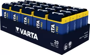 Photo de Lot de 20 Piles Alcaline Varta Industrial Block 9V (6LR61)